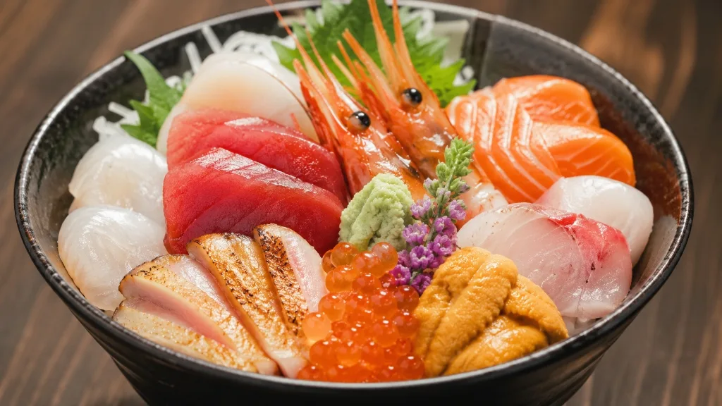 豪華な海鮮丼